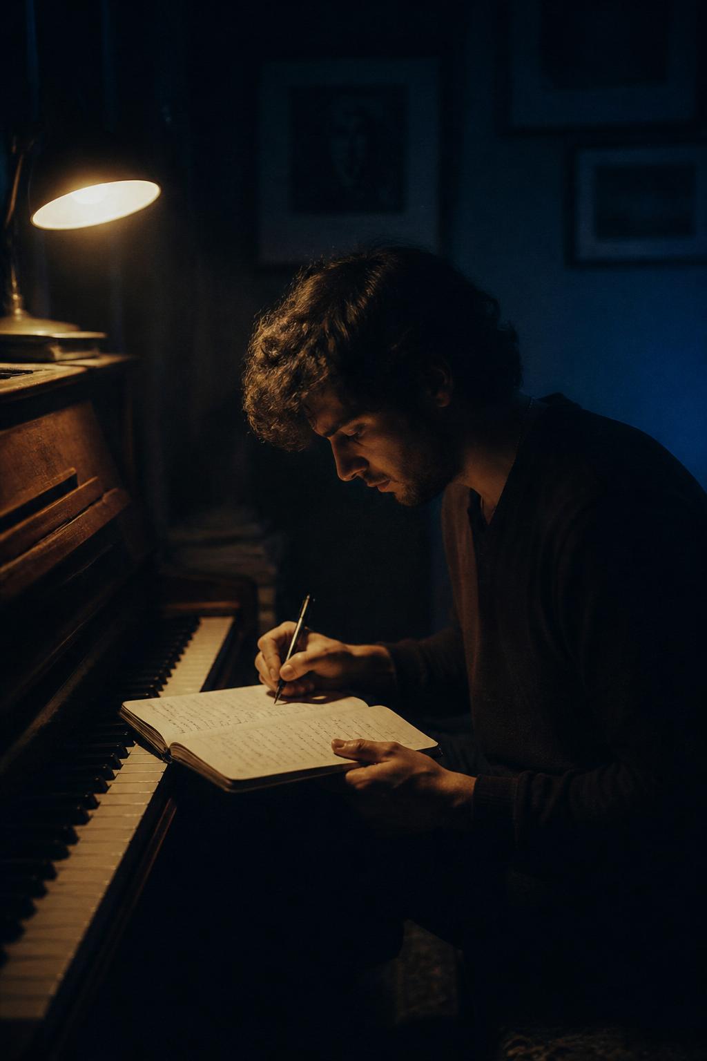 Songwriter at piano